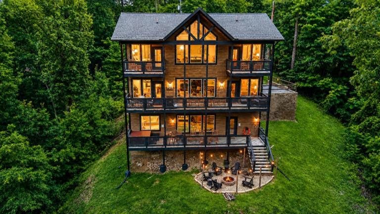 Indoor Heated Pool Cabin with View, Theater, Game Room & Fire Pit - B&B Gatlinburg