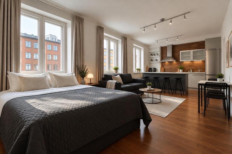 City Home Finland Ratina - Spacious Studio with Own SAUNA and Great Location Next to Uros Live Arena - Chambres d'hôtes Tampere