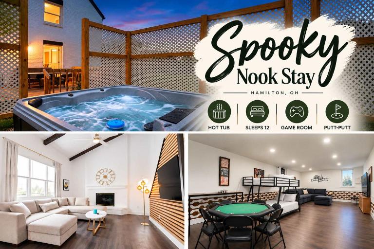 Spooky Nook Stay, Hot Tub & Games, Sleeps 12 - Bed and Breakfast Hamilton