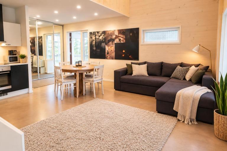 The other side of the CLT semi-detached house, with a separate SPA - Bed and Breakfast Lahti