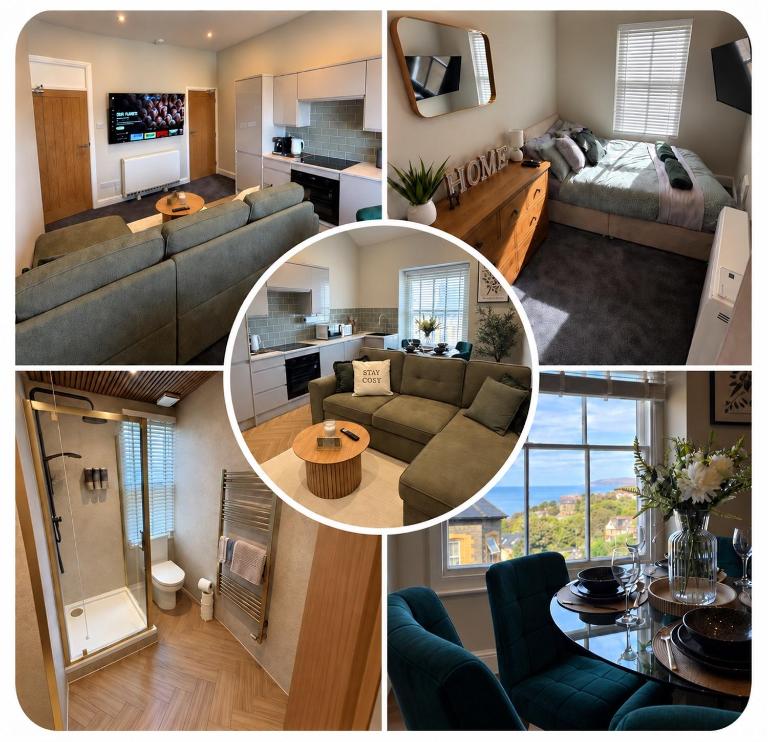 Modern 1 Bed Sea View Apartment Sleeps 4 - Chambres d'hôtes Conwy