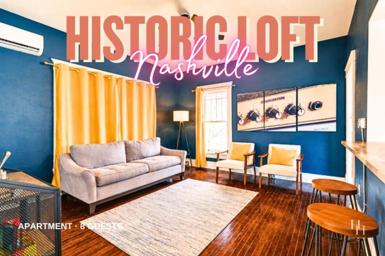 Historic Music City Loft Sleeps 8, Near Broadway - B&B Nashville