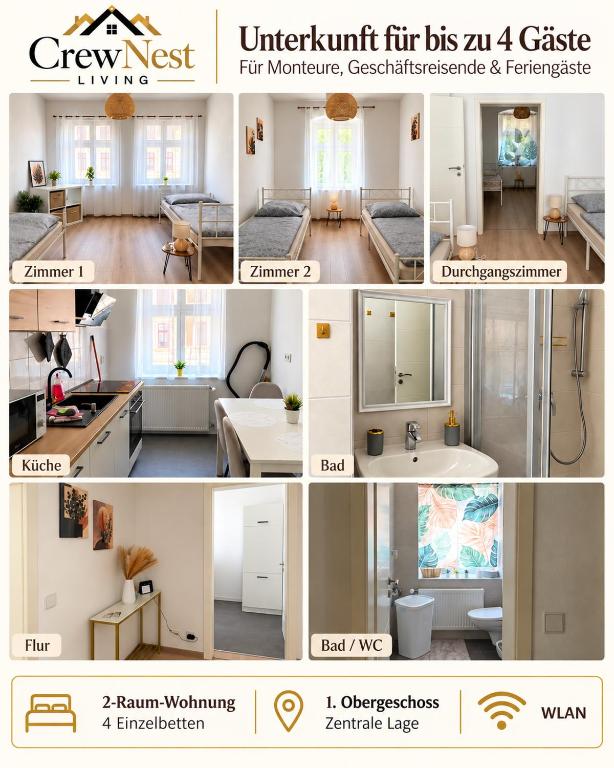 CrewNest Living- City Apartment - Chambres d'hôtes Magdebourg