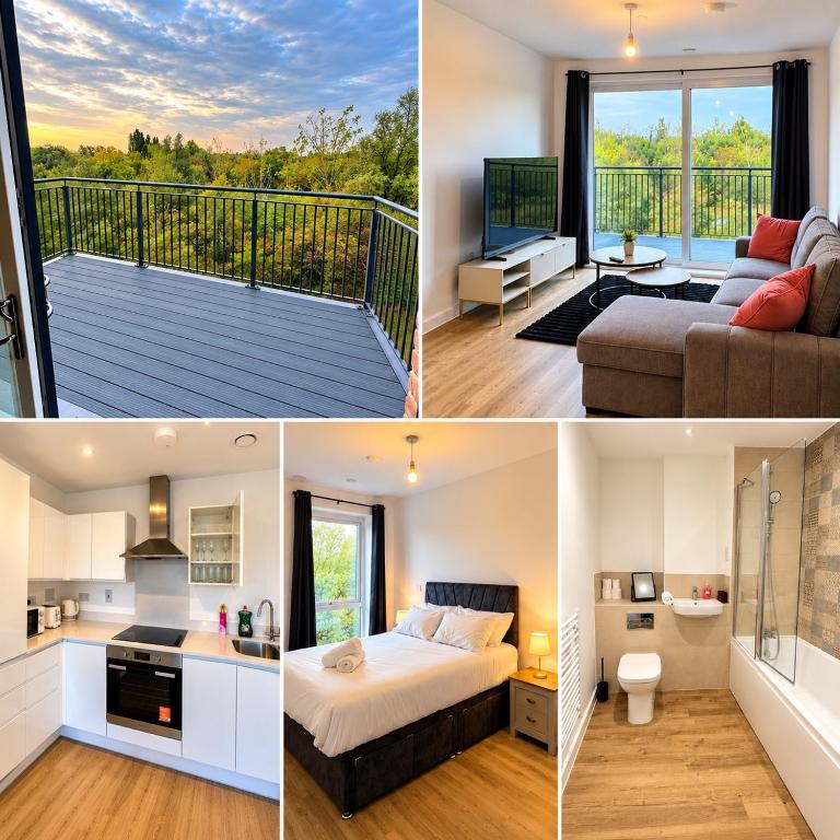 Top Floor Apartment 2 Bed Flat at Campbell Wharf Free secure parking Gated - B&B Milton Keynes