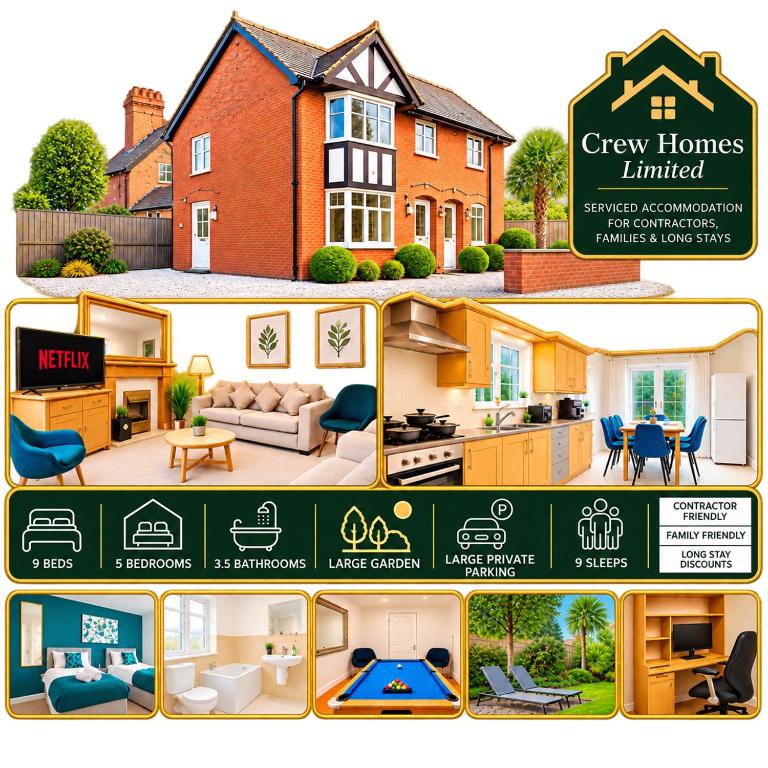 Chester Detached 5BR Contractor Stay Sleeps 9 - Ferienwohnung Chester