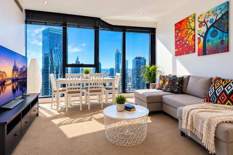 LvL 40 Skyline 2BR Balcony Epic Melbourne Views Free Parking - Chambres d'hôtes Melbourne