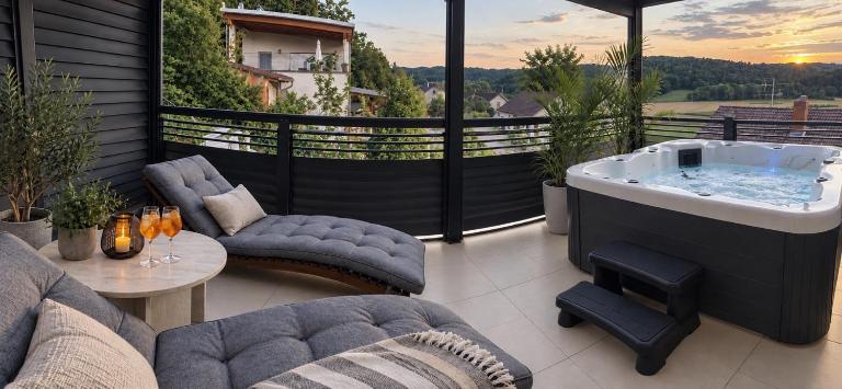 Design-Villa mit privatem Whirlpool&Naturblick - Ferienwohnung Wellheim