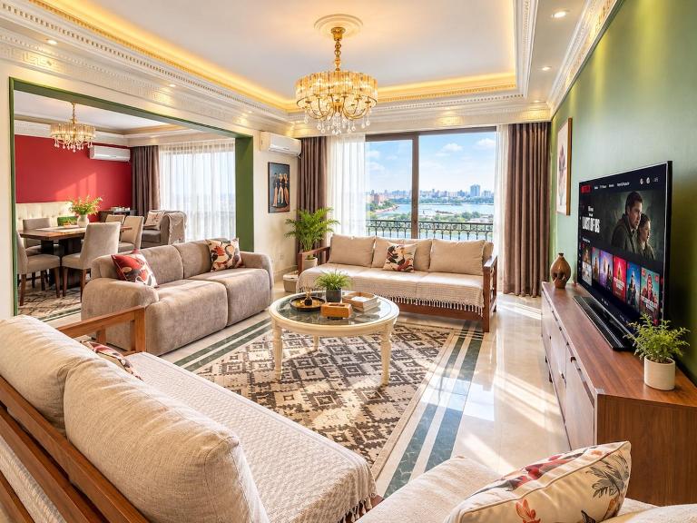 3BR Artistic Duplex on the Nile Prime Maadi - B&B Cairo