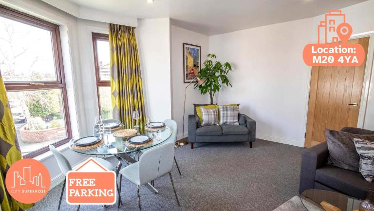 2 Bed Didsbury Flat Sleeps 6 Free Parking - B&B Manchester