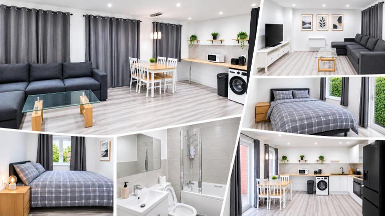 Cozy Modern 3 Bed, 2 Bedroom Apartment - Secure Parking - Close to Manchester City Centre and Old Trafford - B&B Manchester