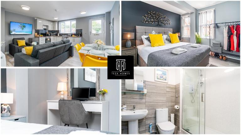 Elegant - Near Stonehenge - Free Parking - Sleeps 6 - Netflix - Smart TV's By Teza Homes Serviced Accommodations - Bed and Breakfast Amesbury