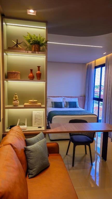 Blue Life Stay - Studio moderno, conforto e Estilo, cozinha completa, academia, garagem, próximo Av universitária! - B&B Anápolis