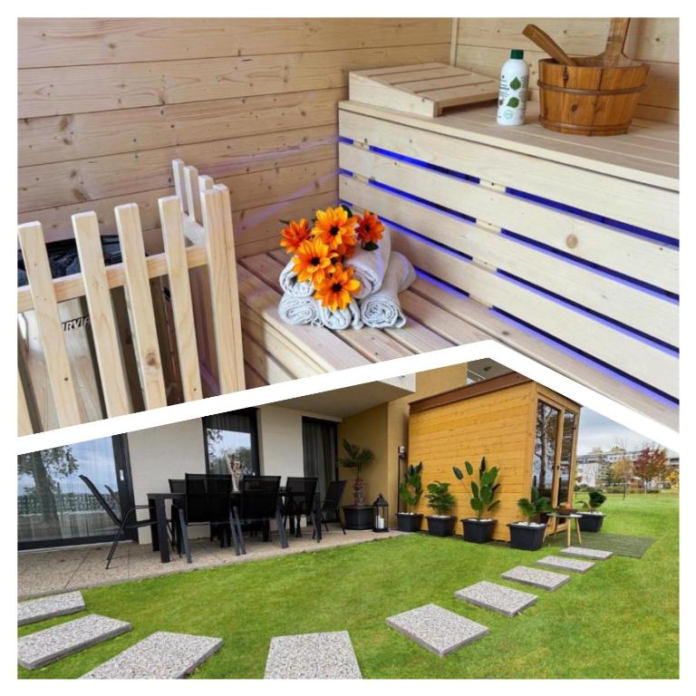 Karolina Lakefront Residence with Private Garden & Spa - Ferienwohnung Siófok