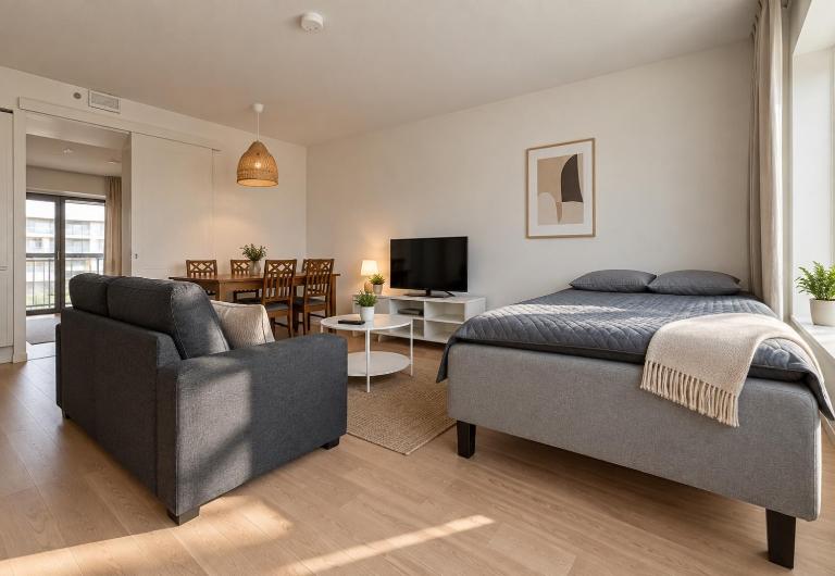 City Home Finland Big Luxury Suite - Spacious Suite with Own SAUNA, One Bedroom and Furnished Balcony next to Train Station - B&B Tampere