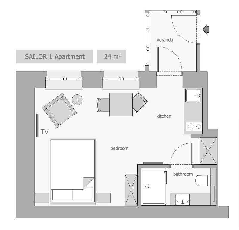 Sanhaus Apartments - SAILOR - Apartamenty dla par 2 minuty od plaży - image 16
