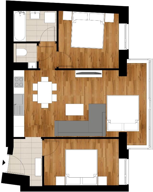 Deluxe Two-Bedroom Apartment image 3