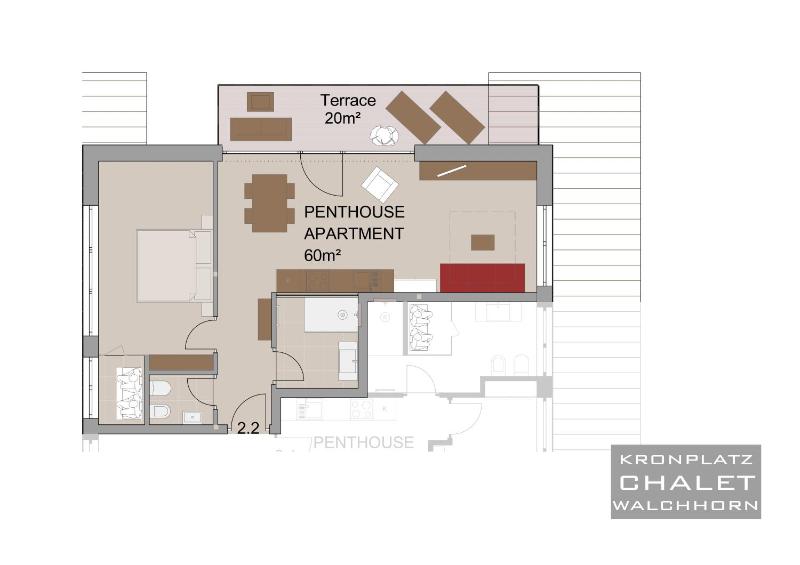 Penthouse Apartment with Mountain View image 2