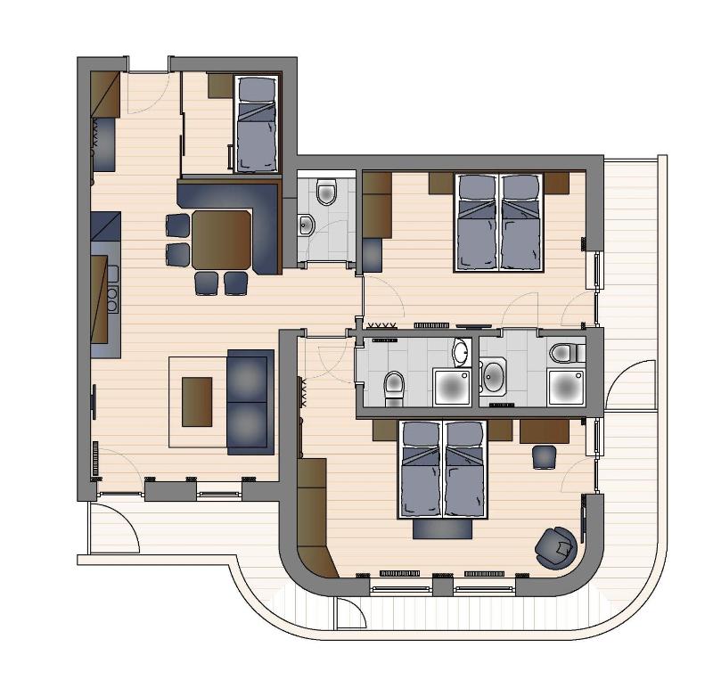 Big Two-Bedroom Apartment with Balcony image 1