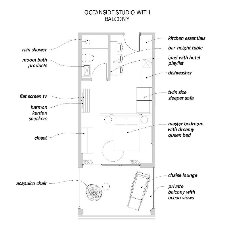 Oceanside Studio Suite with Kitchenette and Balcony image 2