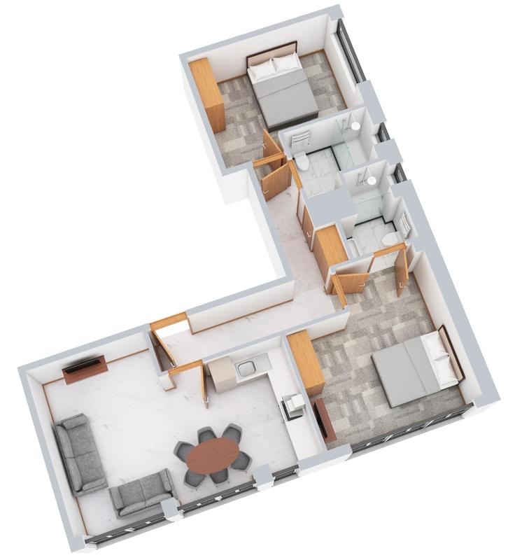 Two-Bedroom Deluxe Apartment image 2