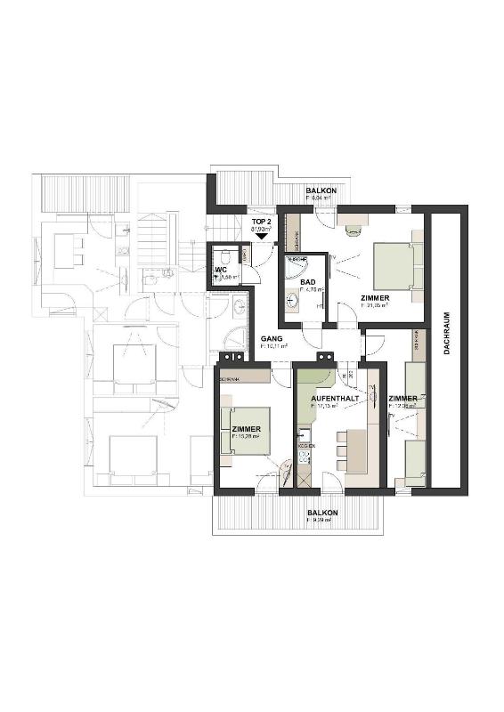 Three-Bedroom Apartment with Balcony image 3