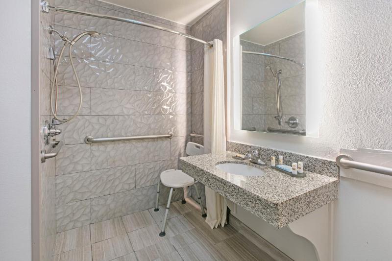 2 QN Beds, Mobility/Hearing Access Room, Pool View, Roll-In Shower, No Smoking image 2