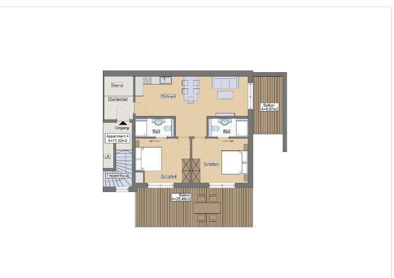 Two-Bedroom Apartment with Large Terrace and Sauna image 2