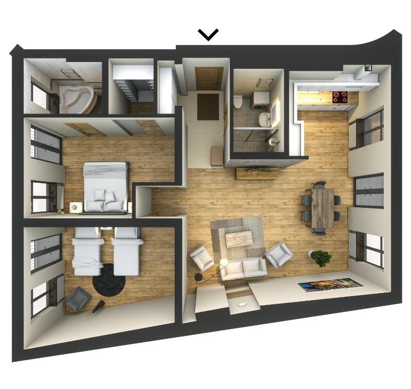 Superior Two-Bedroom Apartment with Balcony on Upper Floor image 2