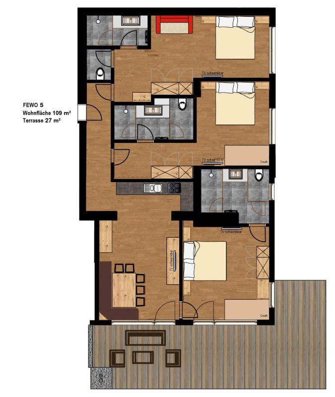 Three-Bedroom Apartment image 2