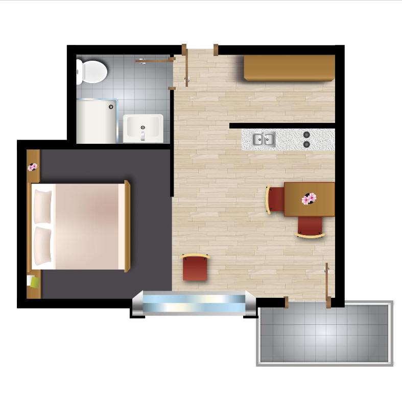 Studio with Balcony image 2