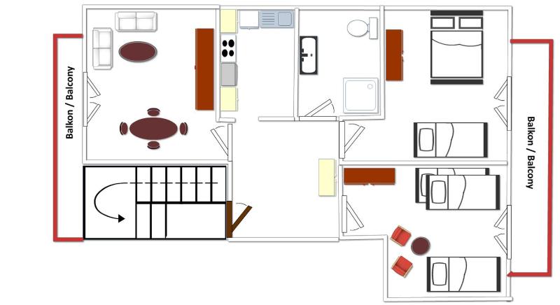 Apartment mit Balkon für 4 - 6 Personen image 2