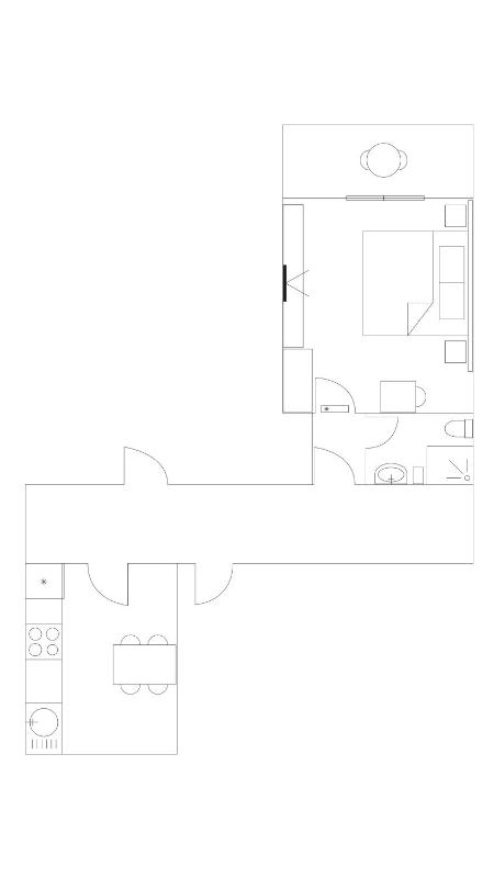 One-Bedroom Apartment with Balcony and External Kitchen image 2