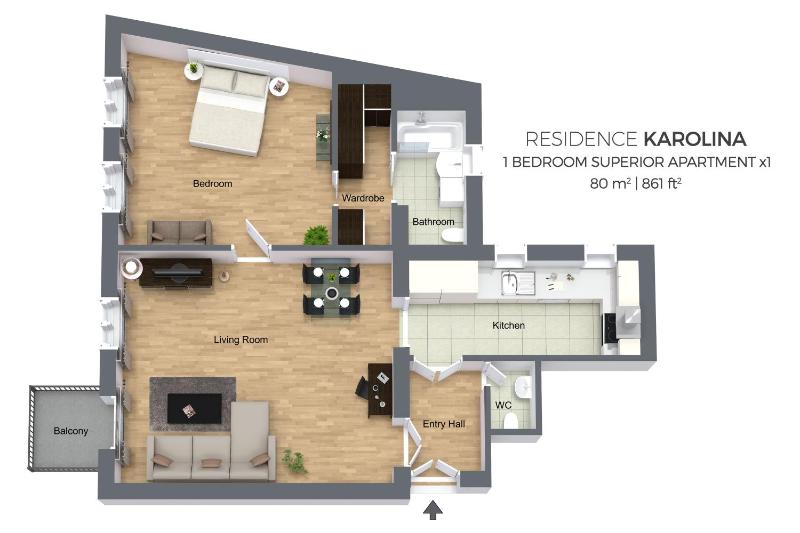 One-Bedroom Apartment with Balcony image 4