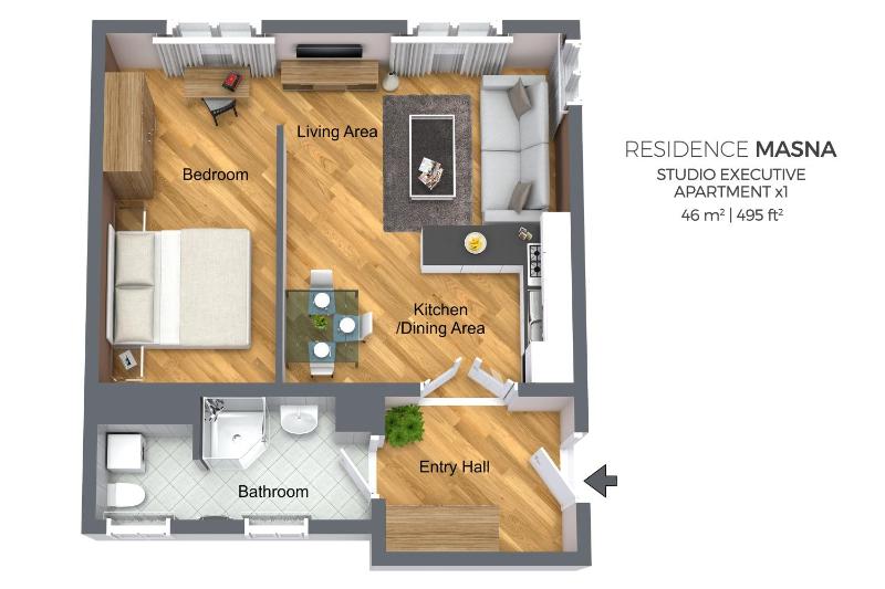 One-Bedroom Apartment image 2