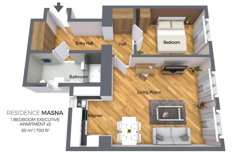 Superior One-Bedroom Apartment with Terrace and View image 1