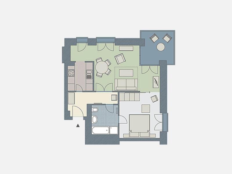 Kaiservillen Heringsdorf - Ferienwohnung mit 1 Schlafzimmer und Terrasse D101 - image 2