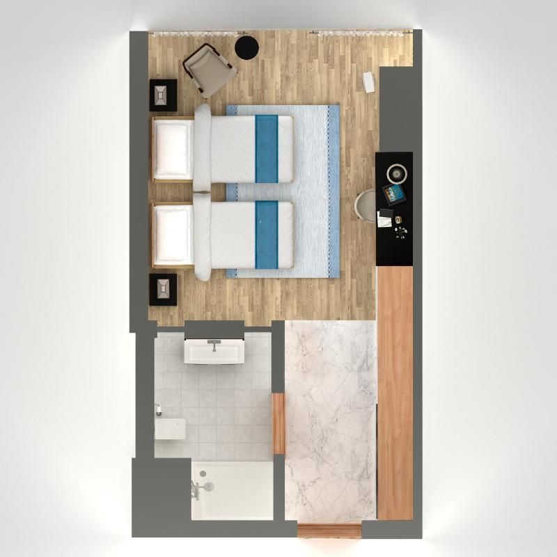 Deluxe Room Twin Bed with City View image 2