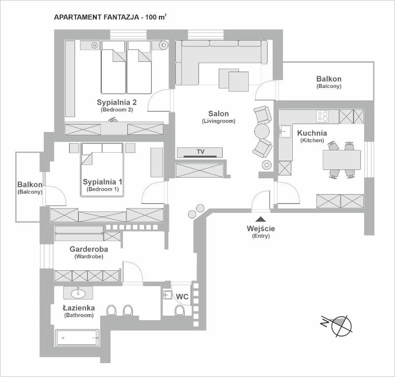 Sanhaus Apartments - FANTAZJA - Apartament z dwoma balkonami - 100 m2 - image 23