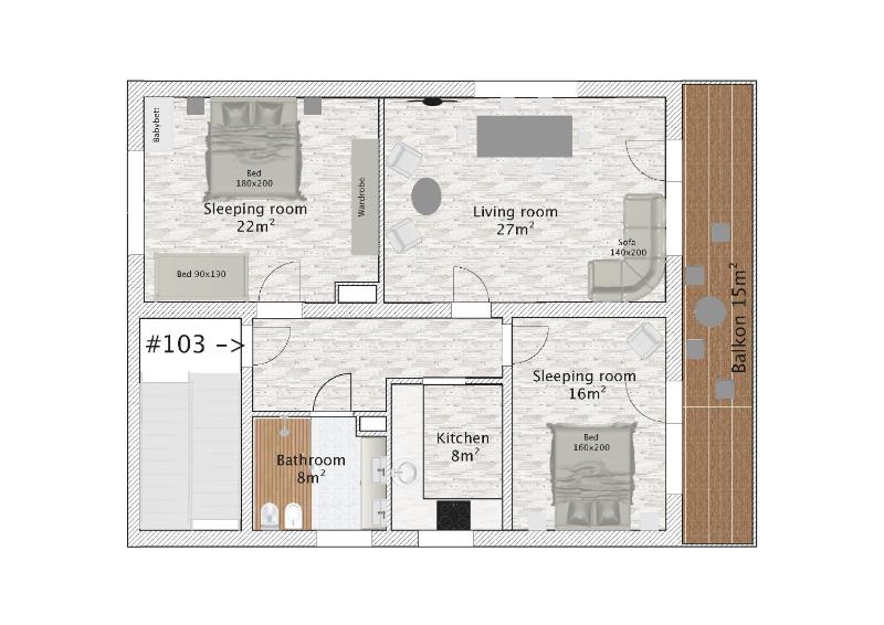 Two-Bedroom Apartment with Balcony image 1