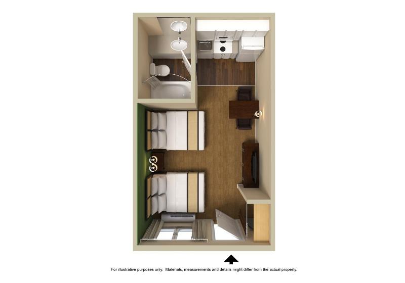 Studio with 2 Twin Beds - Non-Smoking image 2