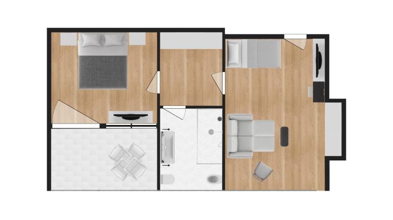 Deluxe Two-Bedroom Suite with Lateral Sea View image 1
