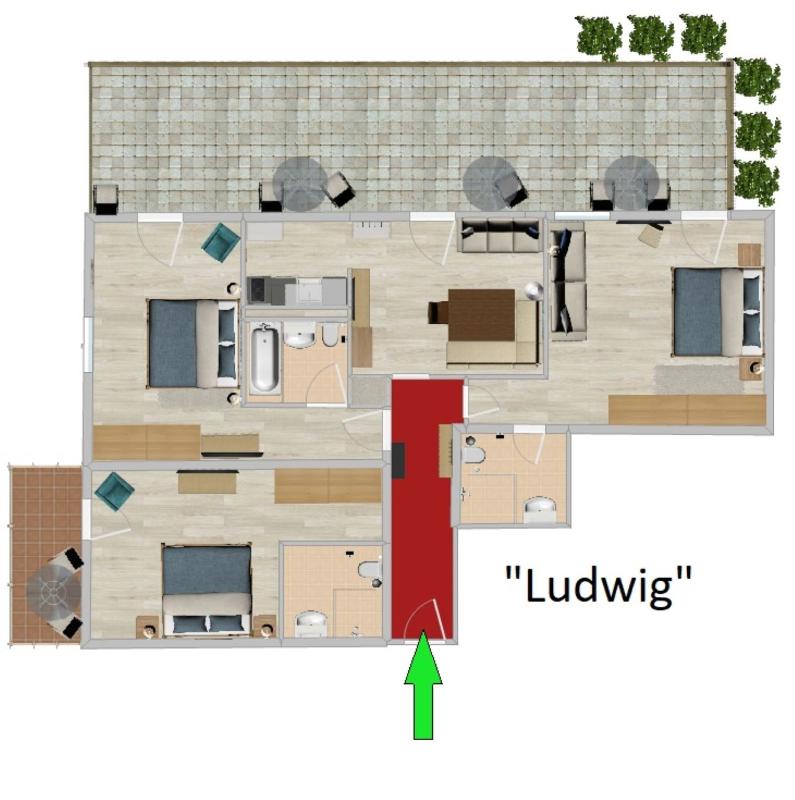 4-Rooms Apartment with big Terrace and Balcony image 3
