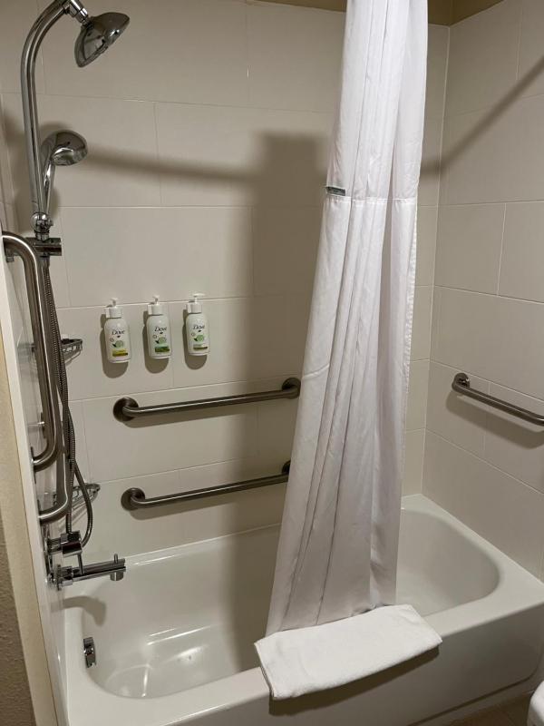 1 Queen Bed, Mobility and Hearing Accessible Room, Bathtub w/ Grab Bars, NS image 2