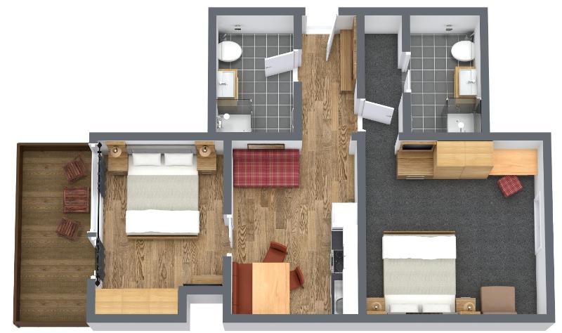 Comfort Two-Bedroom Apartment with Balcony image 2