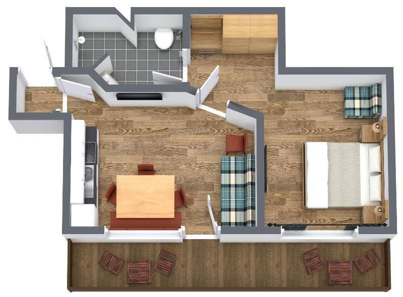 One-Bedroom Apartment with Balcony image 3