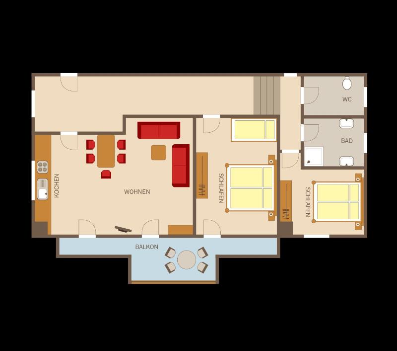 Two-Bedroom Apartment with Balcony or Terrace image 3