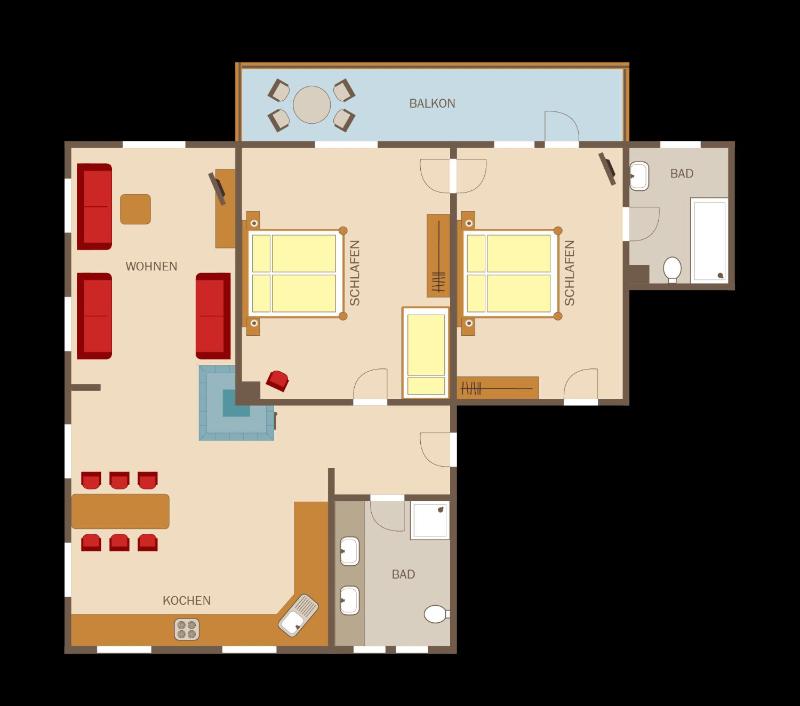 Superior Two-Bedroom Apartment with Balcony image 2