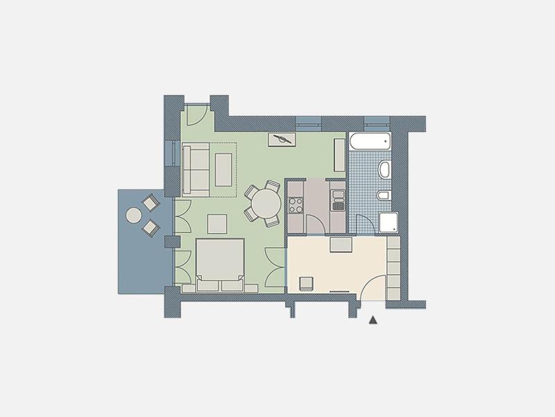 Kaiservillen Heringsdorf - 1-Raum-Ferienwohnung mit Terrasse DG23 - image 5