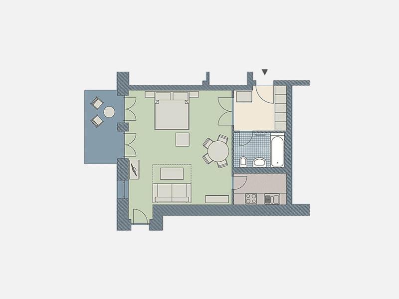 Kaiservillen Heringsdorf - 1-Raum-Ferienwohnung mit Terrasse DG21 - image 6