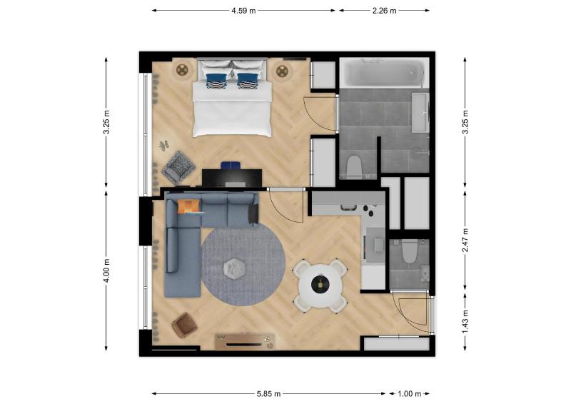 1-Bedroom Apartment image 3